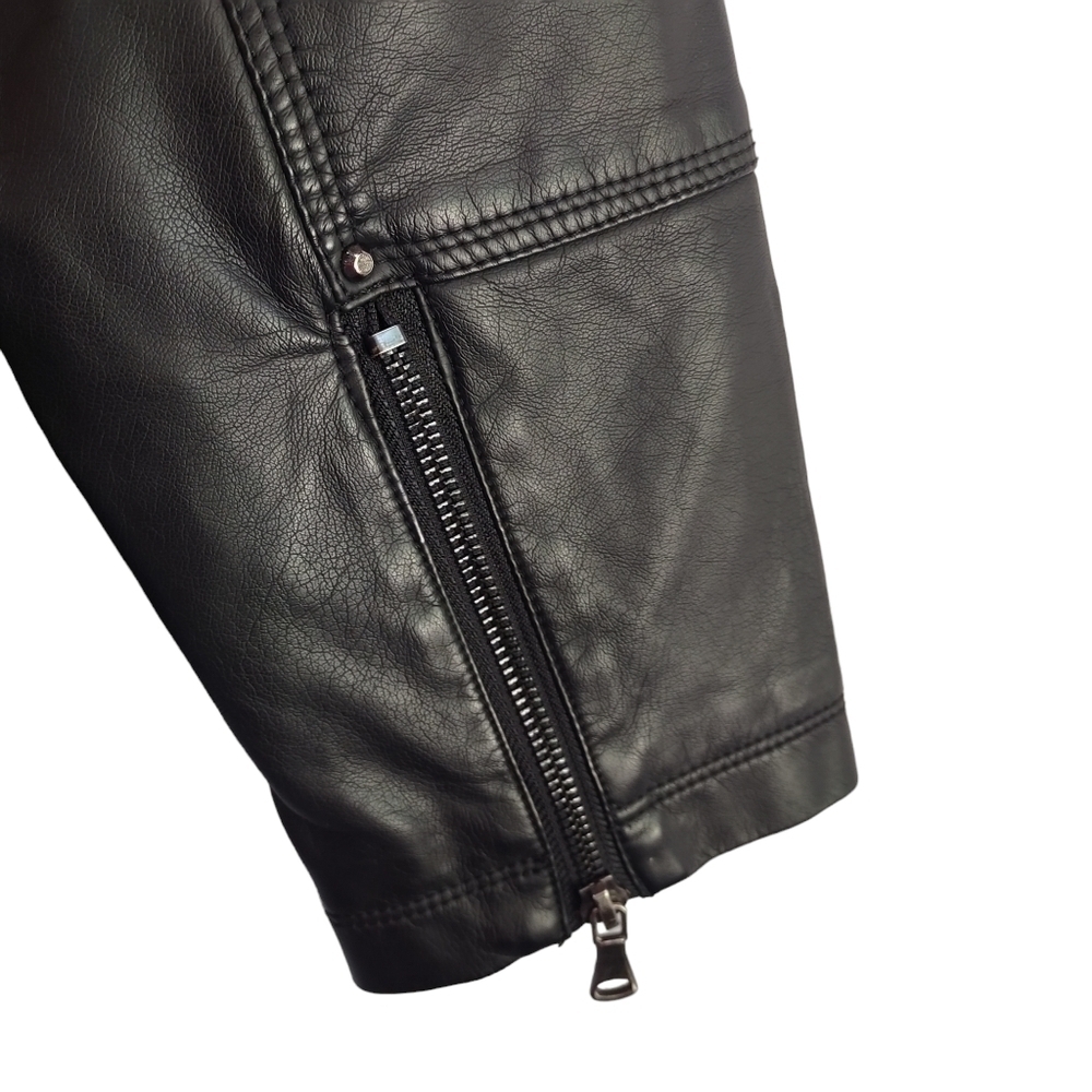Susan Graver Women's Black Faux Leather Jacket Size M - Picture 8 of 12
